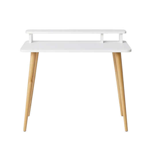 Minimalist Study Desk – Elevated Organizer Shelf