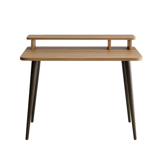 Minimalist Study Desk – Elevated Organizer Shelf
