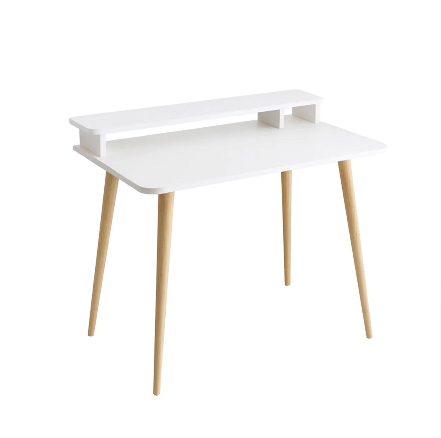 Minimalist Study Desk – Elevated Organizer Shelf