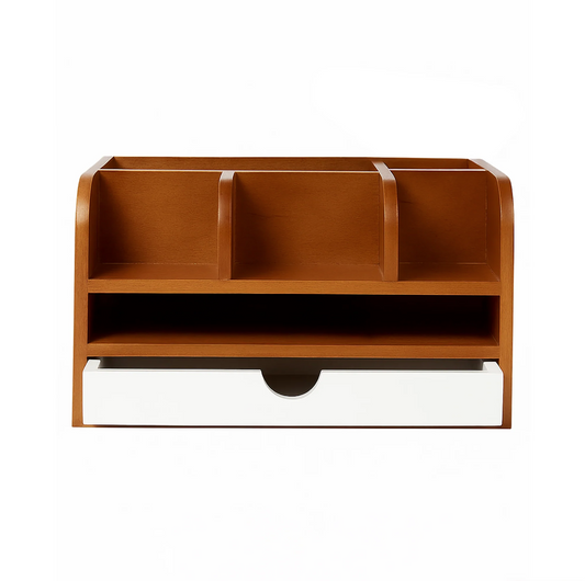 Minimalist Wooden Desk Organizer – Double Layer