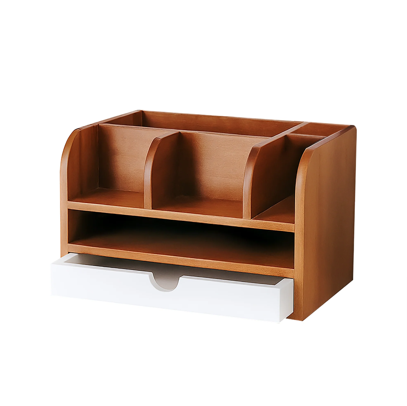 Minimalist Wooden Desk Organizer – Double Layer