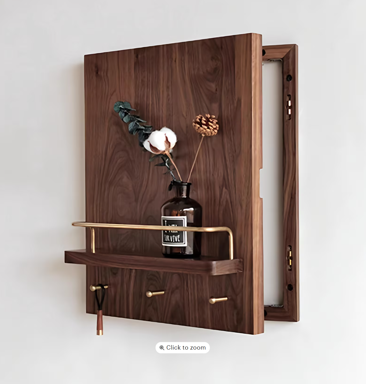 Walnut electricity meter box cover, wooden wall board with shelf, wooden switch box cover, fuse box panel cover, key holder organizer
